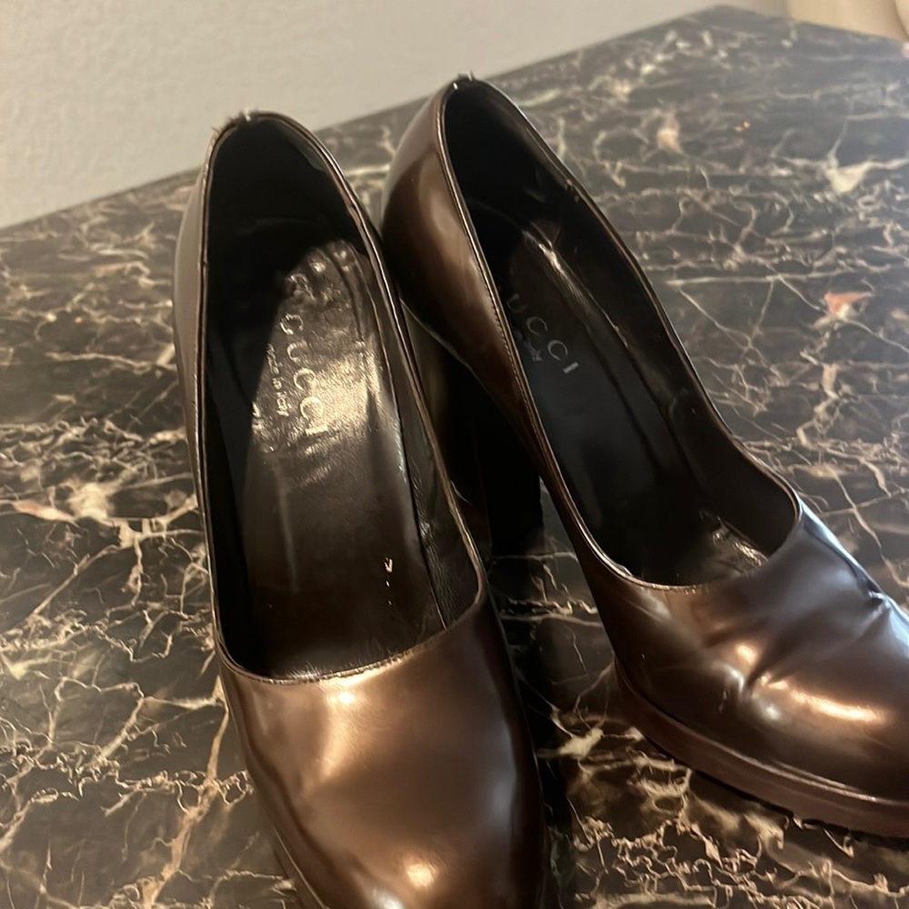 Gucci brown platform heels